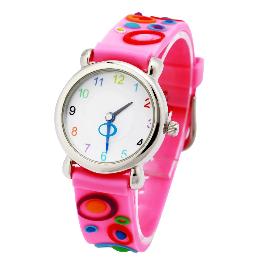 DHL80pcs новые спортивные детские милые розовые подарочные часы для девочек