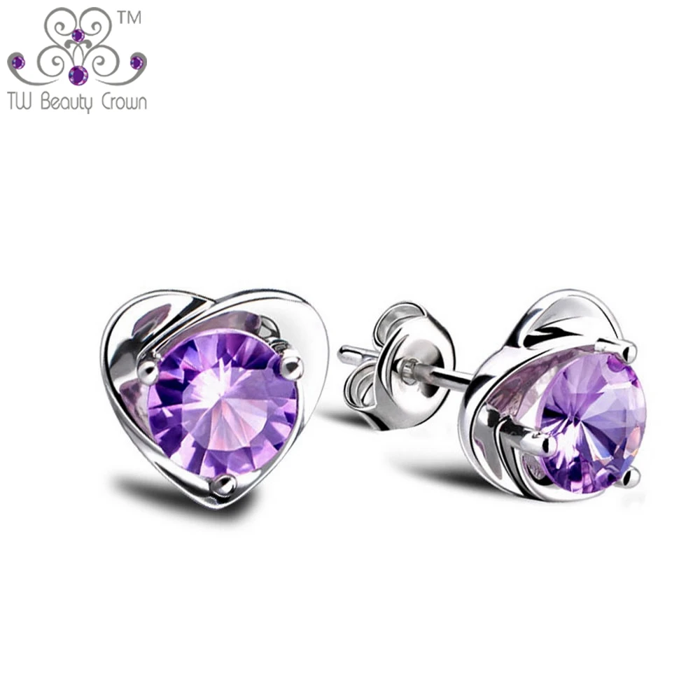 Женские серьги-гвоздики из серебра 925 пробы с фианитом | Украшения и аксессуары