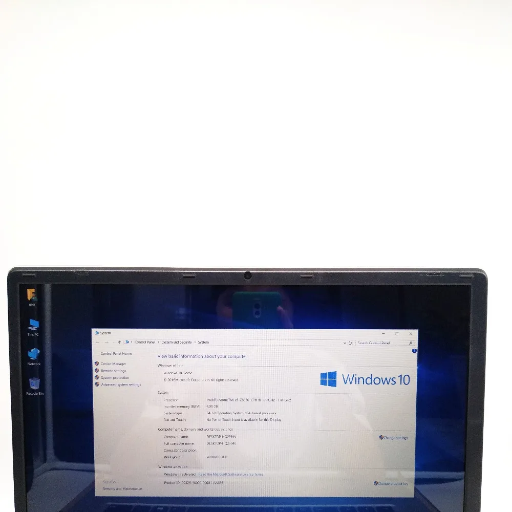 4G ram 64G EMMC Intel Atom X5-Z8350 1,44 Ghz 15,6 дюймов Windows 10 Системный ноутбук с экраном 1920X1080 P, ноутбук 8000mah