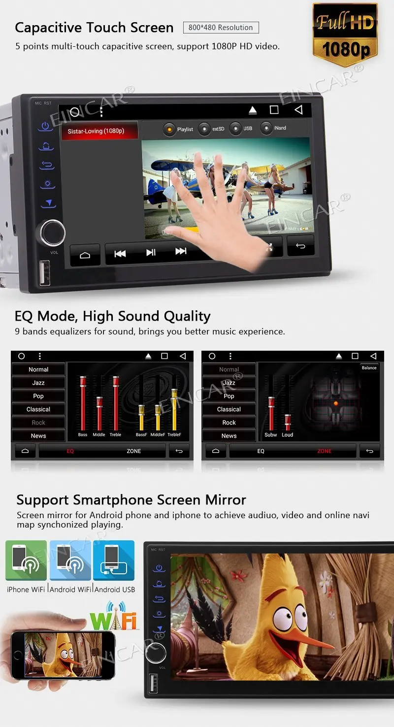 Android 7 1 2din Авторадио Восьмиядерный стерео HD сенсорный экран GPS Sat Bluetooth навигация