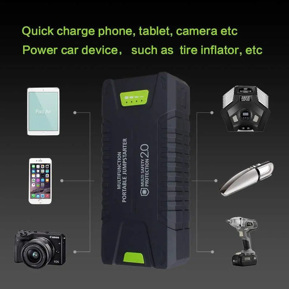 Стартер для автомобиля 1000A 20000mAh power Bank пусковой усилитель устройства 12V аварийное автомобильное зарядное устройство для автомобильного зарядного устройства