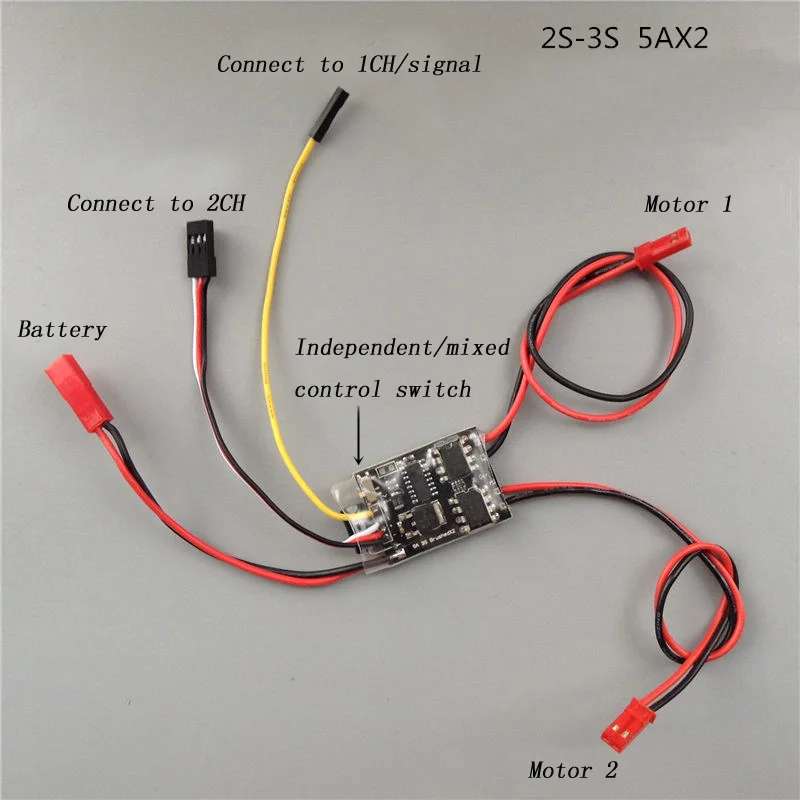 1 шт. 130 180 мотор двойной способ 2ch матовый ESC 2s 3s Lipo регулятор скорости 5А части для