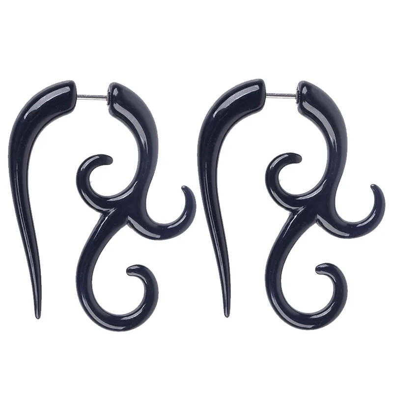 2 шт. черные акриловые спиральные туннели для ушей расширитель растягиватель