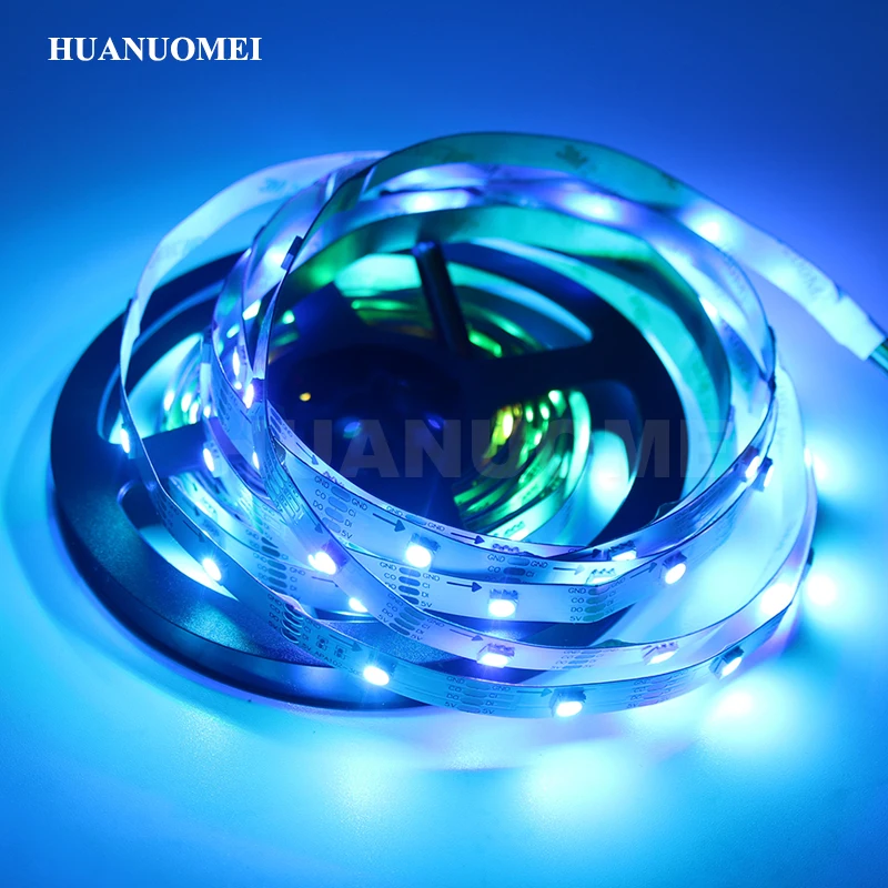 5 м APA102 30 светодиодов цифровая Адресуемая RGB Светодиодная лента гибкая 5050 SMD DC в