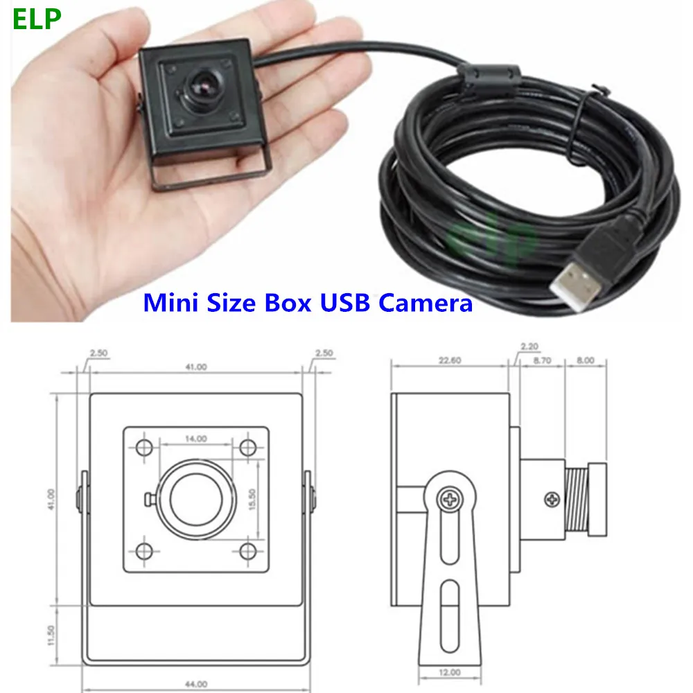 Usb камера ELP черная микро веб совместимая с windows linux raspberry pi 5 мегапикселей HD высоким
