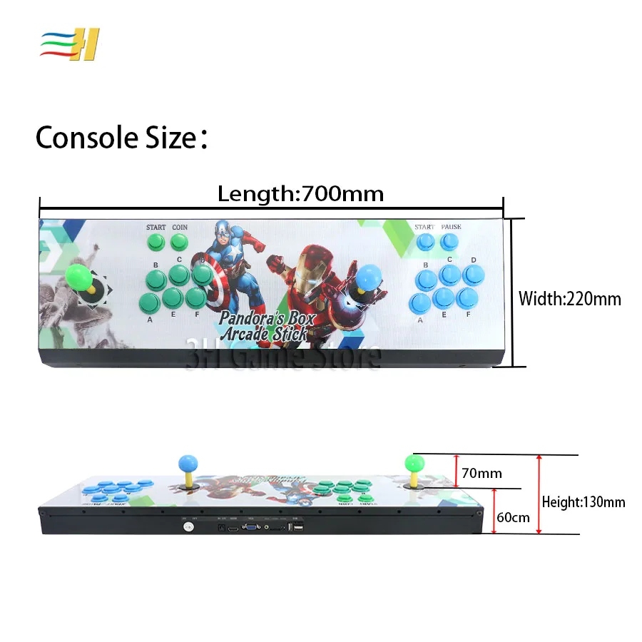 Pandora Box 9 1500 В 1 аркадная игровая консоль 2 игрока джойстик кнопки консоль HDMI VGA usb джойстик для ПК ps3 ТВ 5S 6s pacman