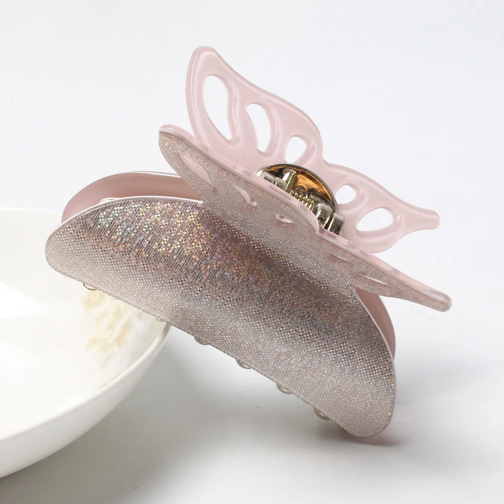 

Medium Shiny Butterfly Hair Clips for Women Girls Hair Accessories On Cut-out Wings Acrylic Hair Claw Crab Hair Clip