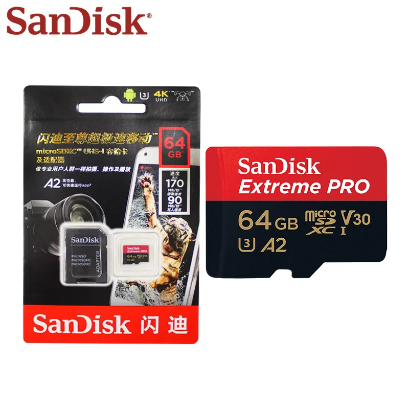 Купите 5 и получите 1 бесплатно 100% Оригинал Sandisk карта памяти TF 64 ГБ 128 A2 V30 Micro SD