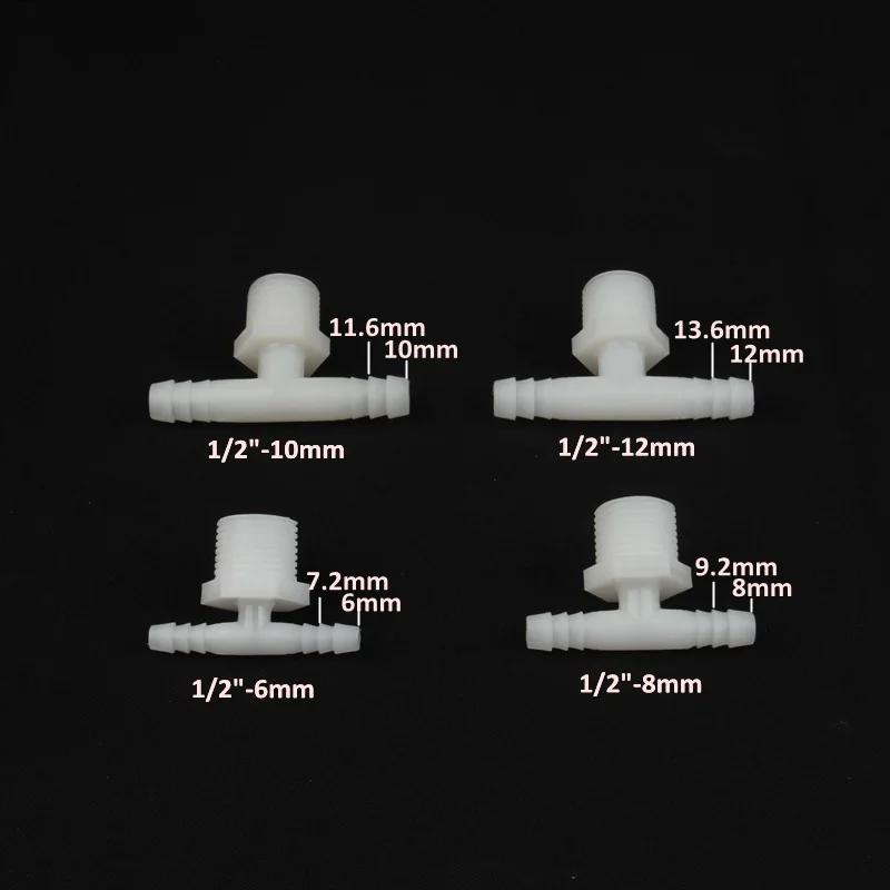 5 шт. NuoNuoWell пластиковая 1/2 &quotнаружная резьба до 6 мм 8 10 12 тройник соединитель для