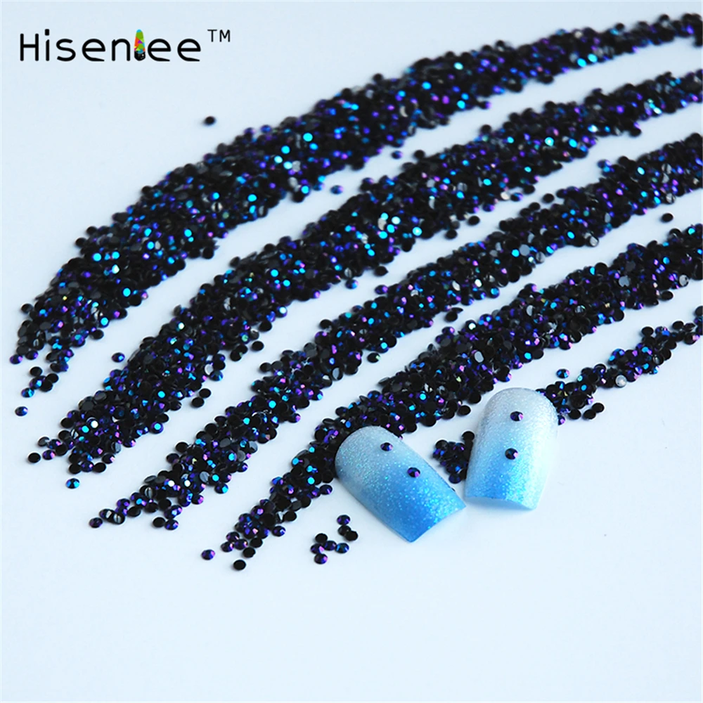 2000 шт. 2 мм SS6 черно синие желейные AB цветные акриловые стразы с плоской задней