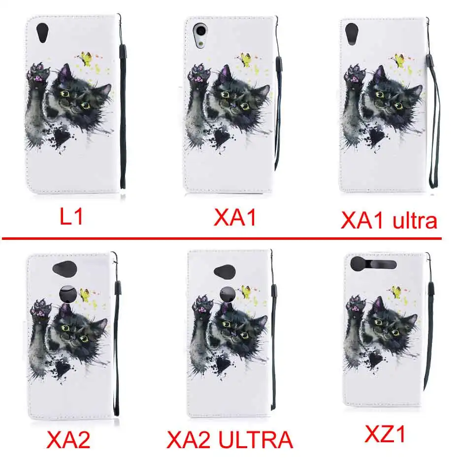 Роскошный кожаный чехол для Coque Sony Xperia L1 XA XA1 XA2 Ultra XZ1 кошелек флип