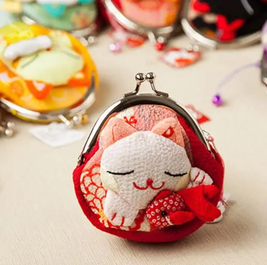 M170 новый милый женский кошелек Lucky Cat различные изображения нулевой тканевые