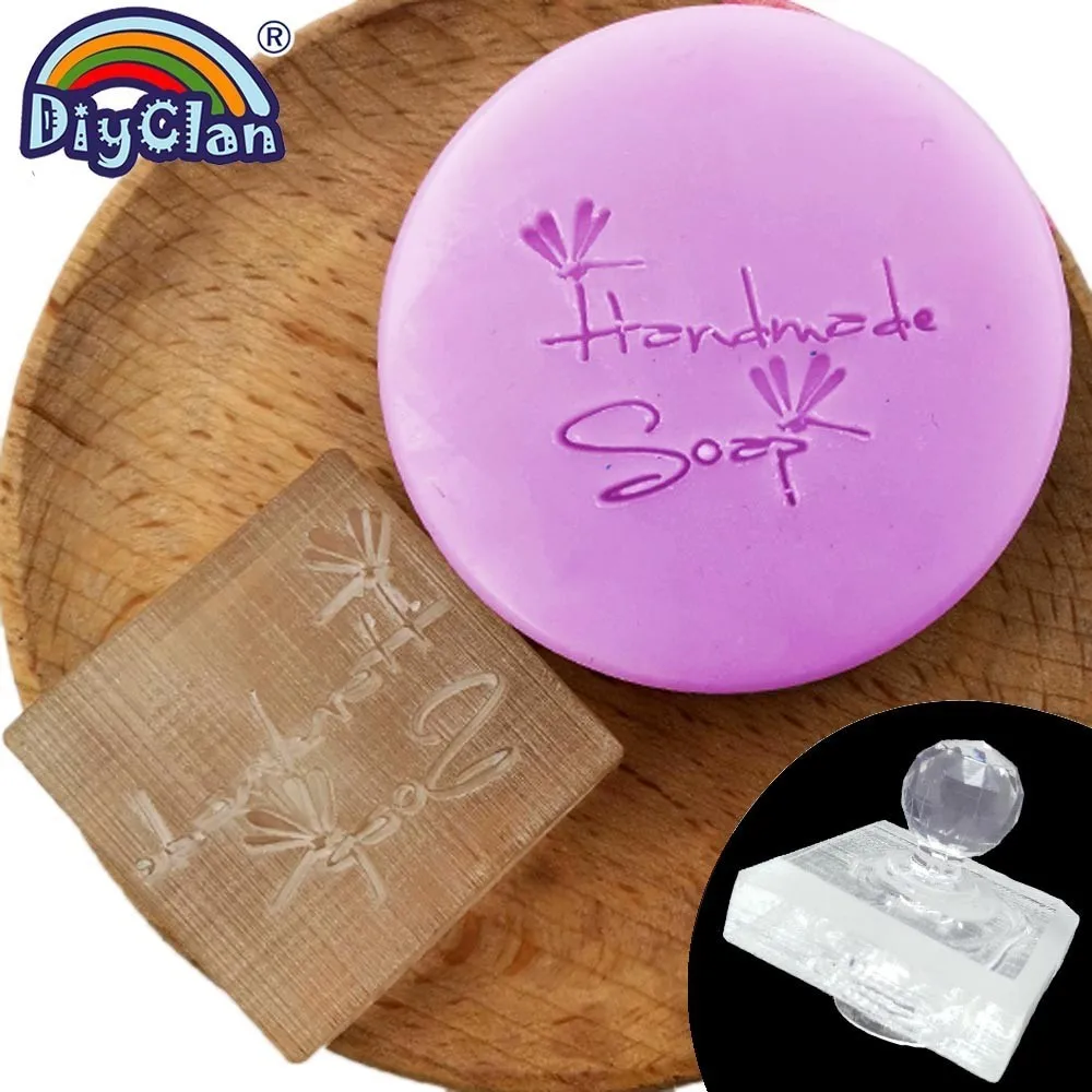 Transparent Soap Stamp For DIY Handmade Making Custom Patterns With Handle Z0125SZ | Дом и сад