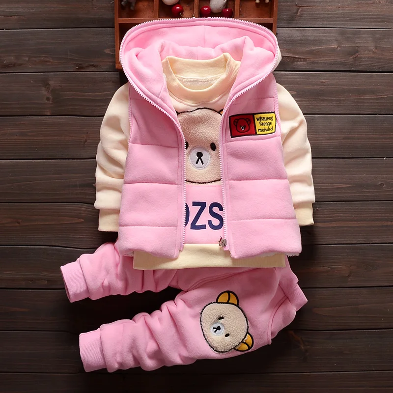 Осенне-зимний детский комплект из 3 предметов для мальчиков и девочек жилет +