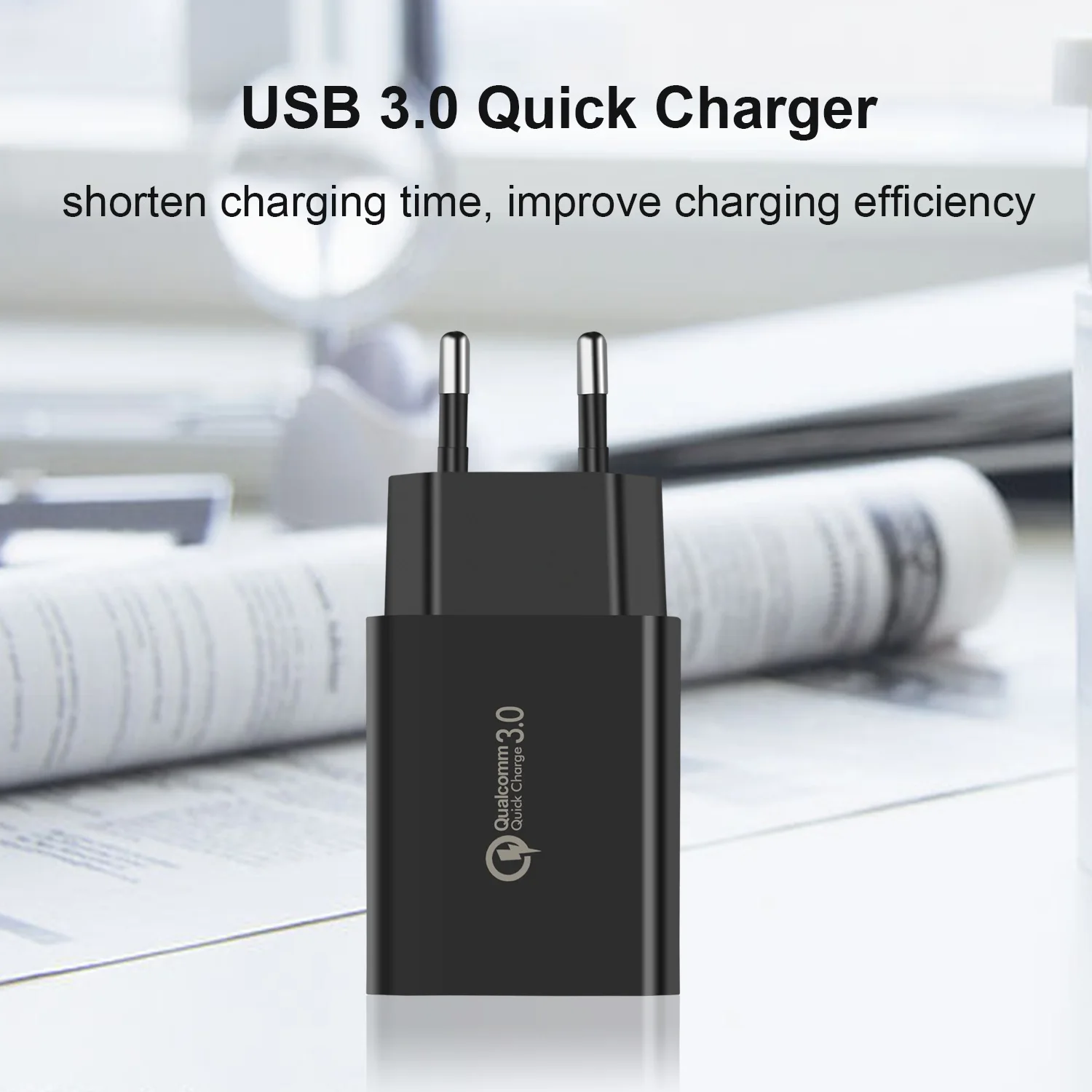 Быстрая зарядка QC3.0 18 Вт универсальная штепсельная вилка EU/US USB портативный