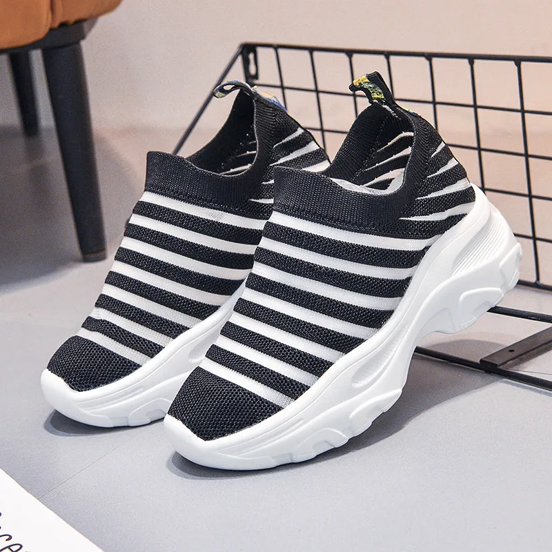 Женские кроссовки на платформе Повседневная дышащая обувь плоской подошве