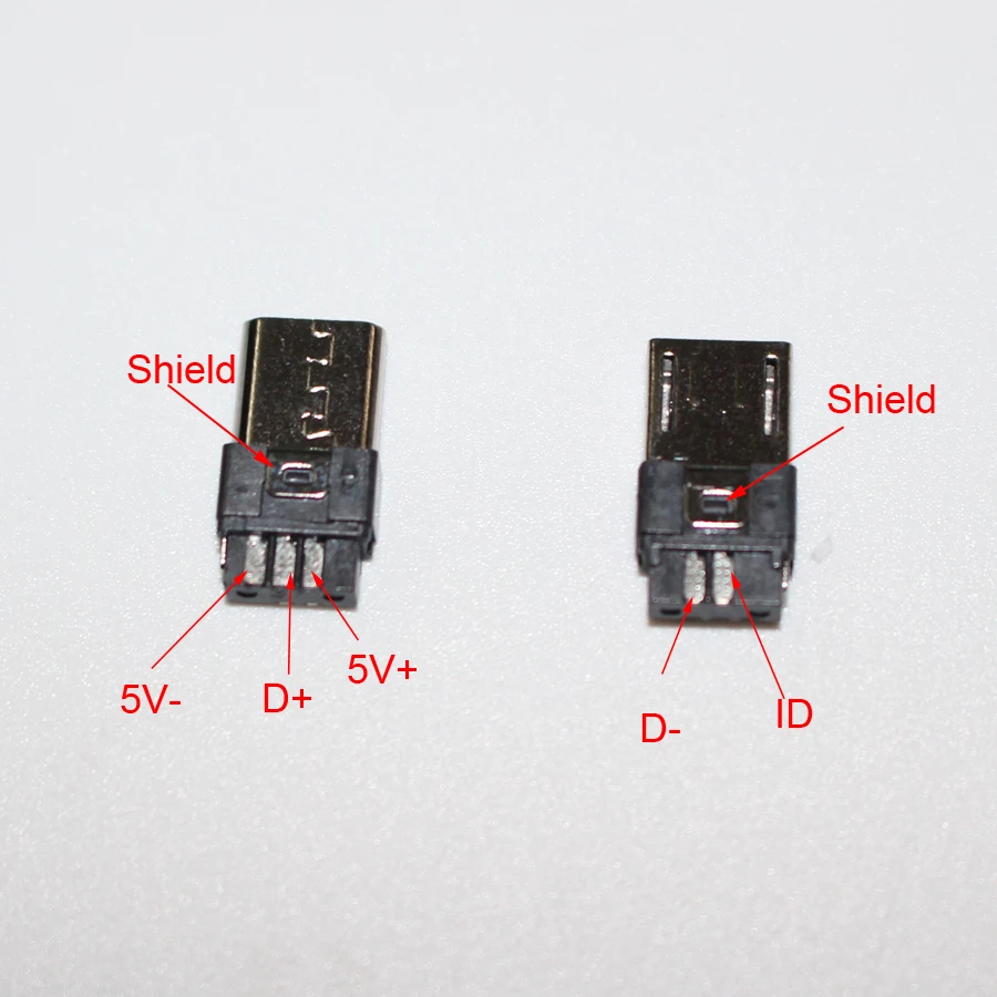 10 комплектов 5PIN Micro USB штекер разъем зарядное устройство 5P хвостовый зарядный 4 в 1