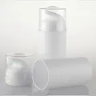30 шт.лот 100 мл безвоздушная бутылка и насос, белая с Overcap, прозрачная пластиковая пряжка, пустая бутылка для духов, косметические бутылки