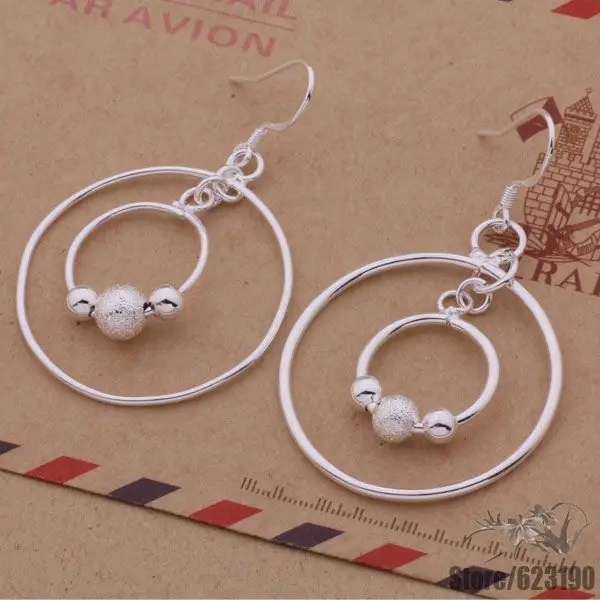 AE272 посеребренные серьги серебряные модные ювелирные изделия маленькие и