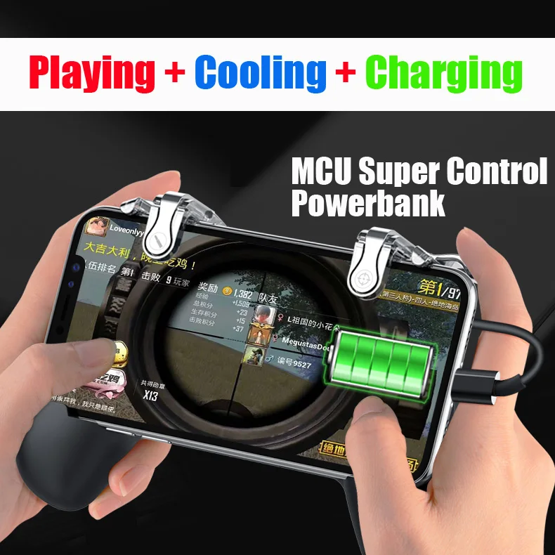 Winex PUBG мобильный геймпад Android портативные игровые плееры Pubg контроллер игровой коврик для IPhone Xiaomi с триггером кулер powerbank