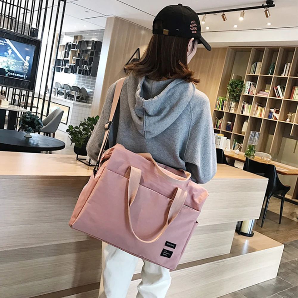 Модная большая дорожная сумка женская через плечо тренировочный зал розовый