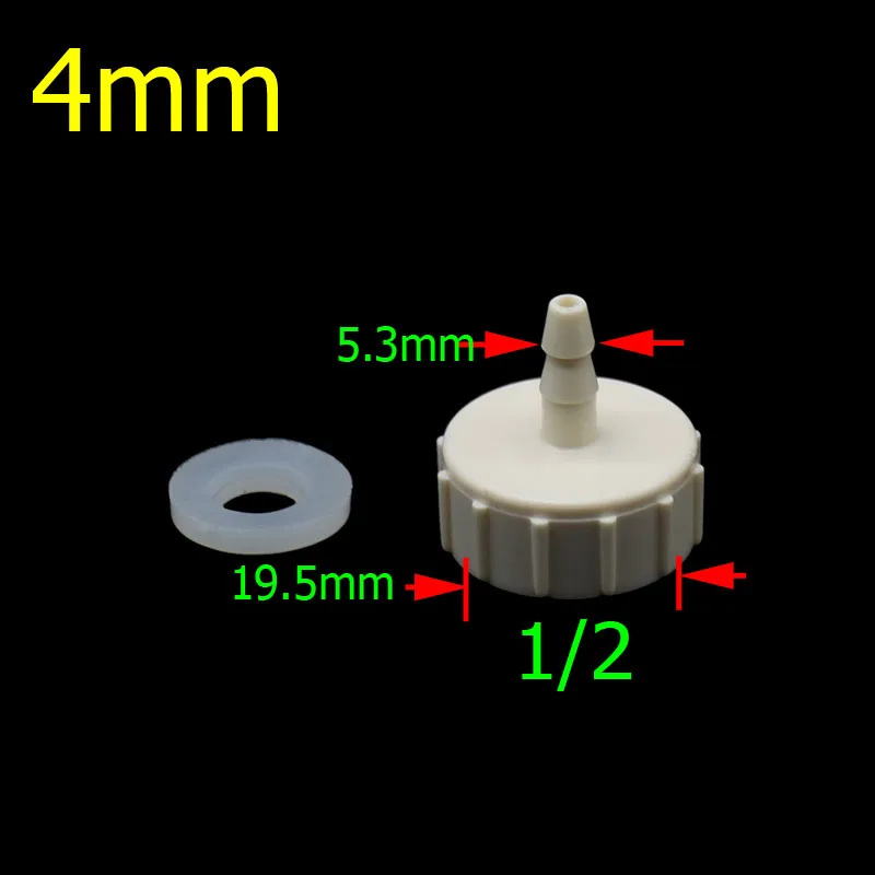 4mm Шланг для орошения 1/" до 1/2 женский снижение Барб 1/2 до 4/7 колючий разъем 4/7 орошения разъем 5 шт - Цвет: 4mm