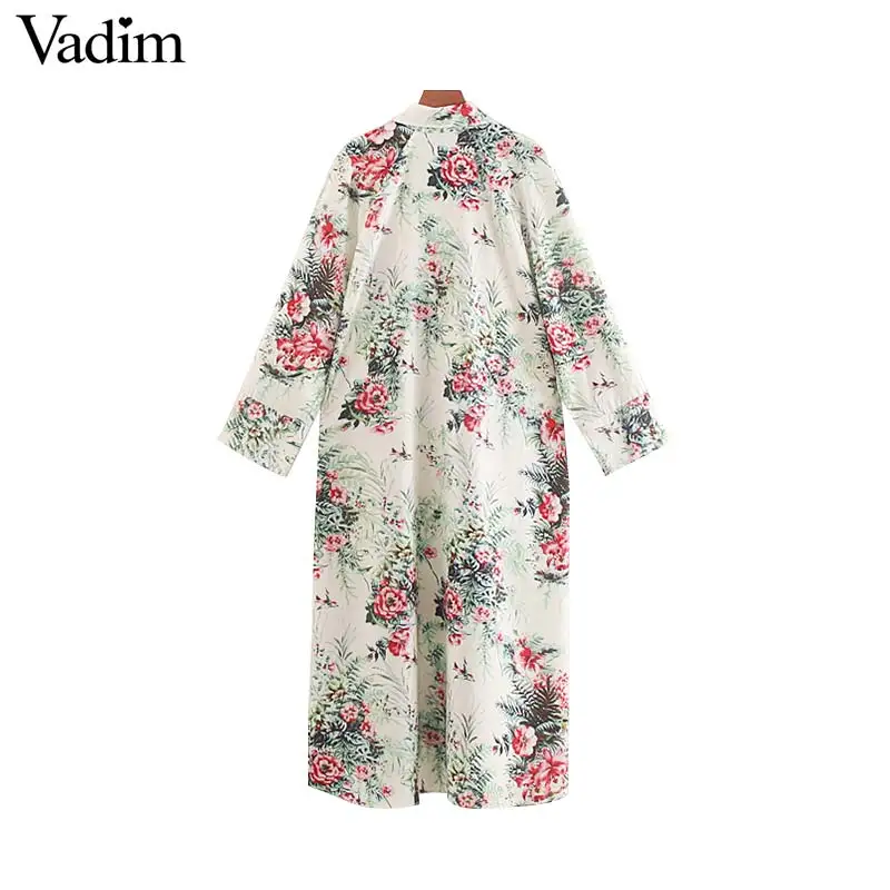 Vadim женское платье до середины икры с цветочным принтом длинным рукавом и