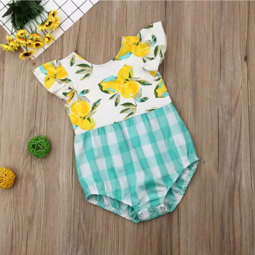 Новинка лета 2019 Одежда для новорожденных девочек с рукавами-крылышками Модный