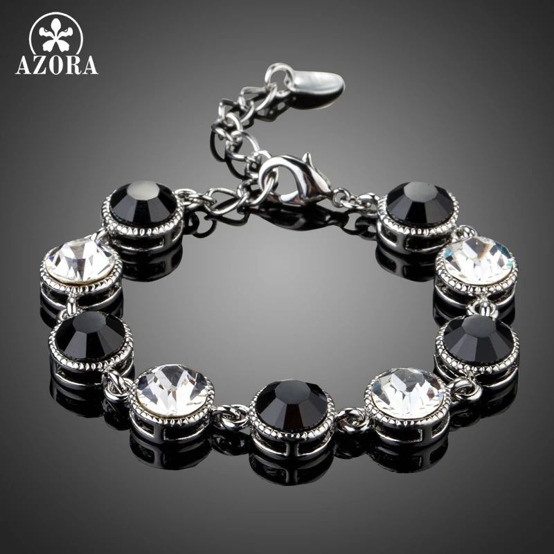 Азора круглый модный браслет из цепочки с подвесками вымощенный набор черные