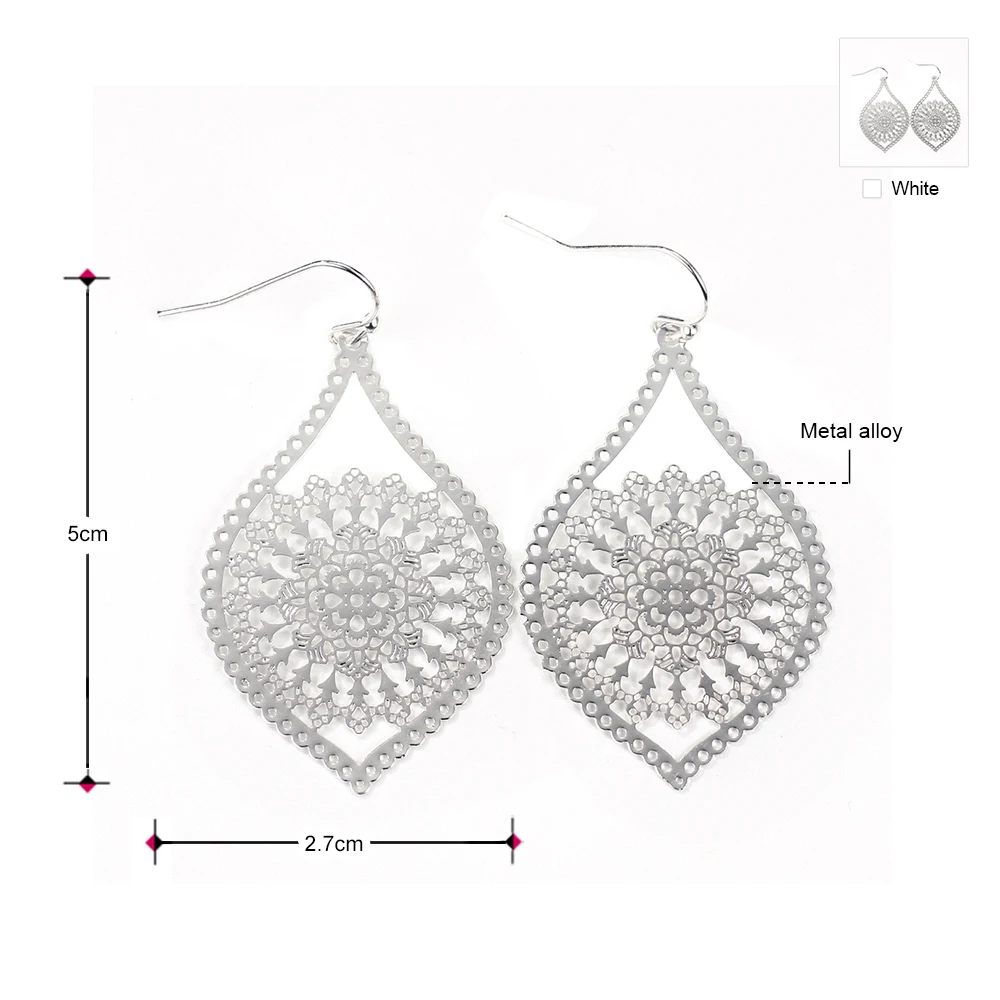 Женские серьги подвески neoglory в виде рыбьего крючка с каплями воды элегантные