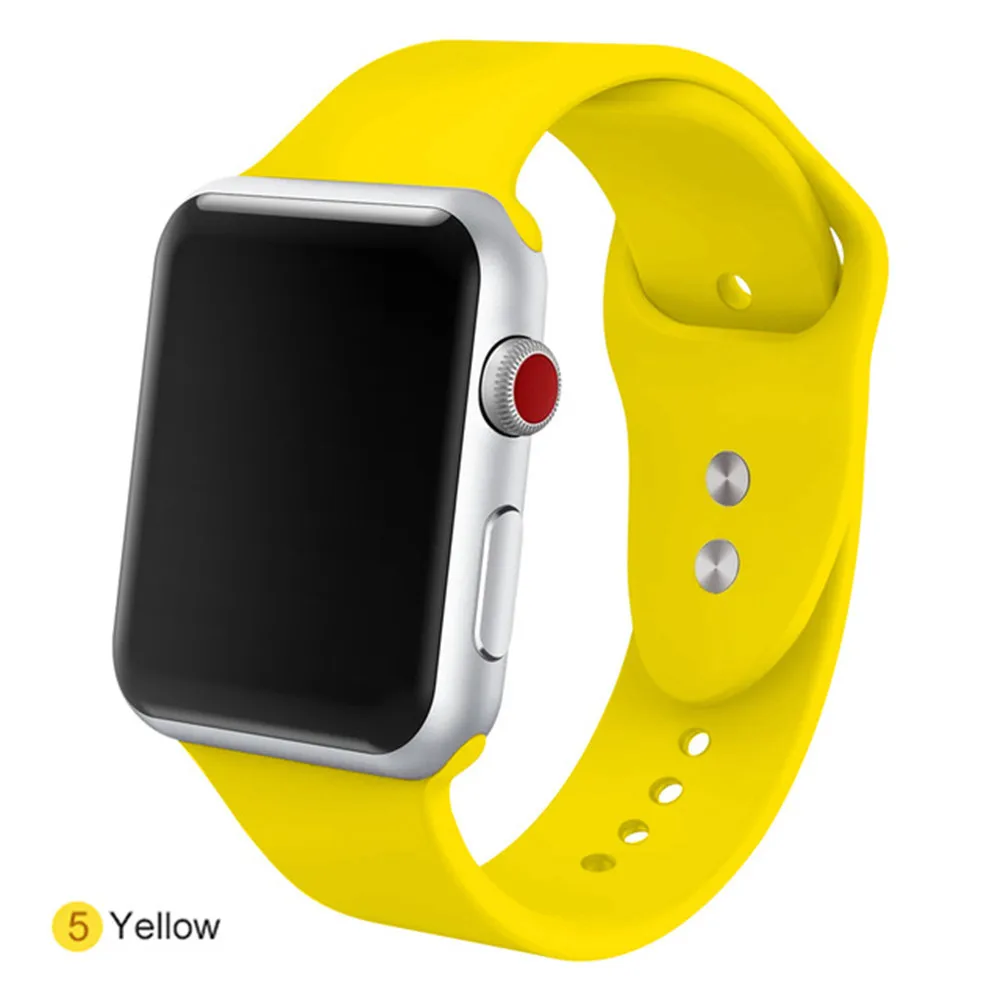 D Мягкий силиконовый ремешок для часов для Apple Watch series 5 38 мм 42 мм сменный ремешок на запястье для i watch Series 1 2 3 4 5 новейший - Цвет: D