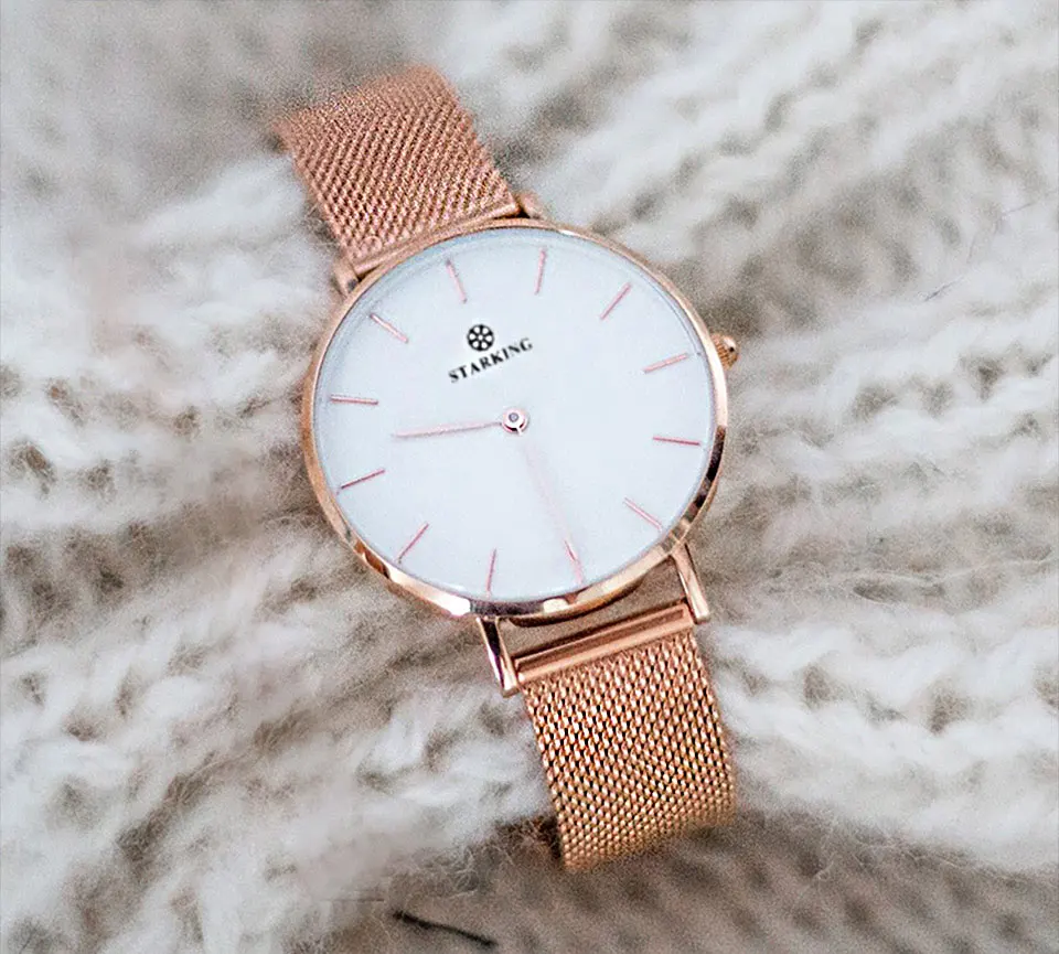 STARKING женские часы розовое золото браслет из нержавеющей стали Кварцевые