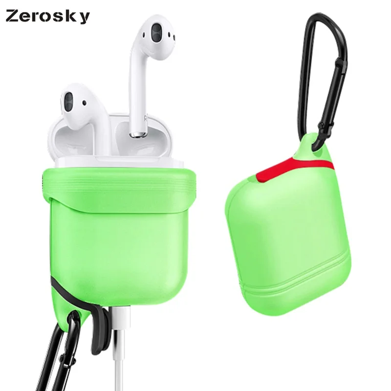Мягкий силиконовый чехол для Apple Airpods водостойкий противоударный защитный Air Pods 2