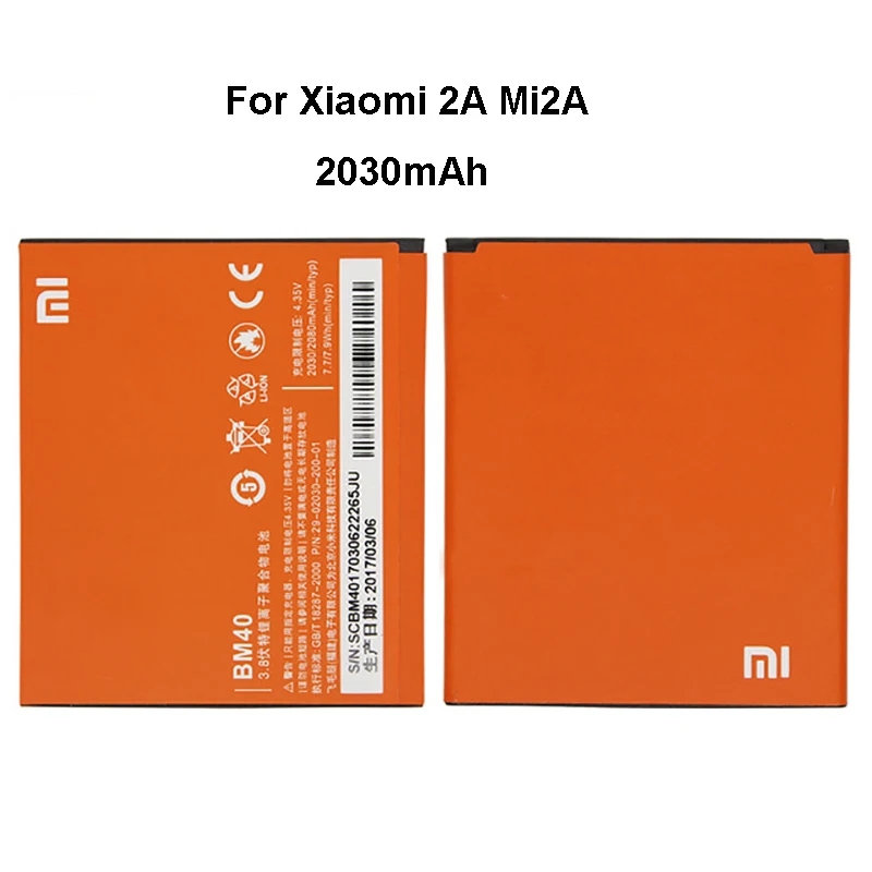 Оригинальный BM40 аккумулятор для мобильного телефона Xiaomi 2A Redmi 2 2030mAh запасная