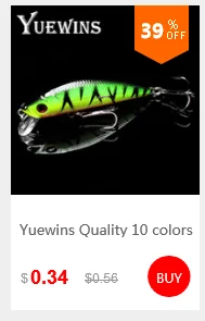 Yuewins, 45 мм, 4,6 г, жесткая наживка, блесна, рыболовные приманки, воблеры, искусственные приманки для ловли щуки, 10# КРЮЧКОВ, QA304