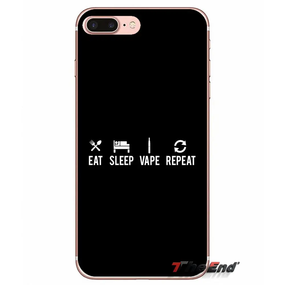 Eat Sleep Vape Vaping Quotes Soft TPU Case For Samsung Galaxy S3 S4 S5 MINI S6 S7 edge S8 Plus Note 2 3 4 5 Grand Core Prime | Мобильные