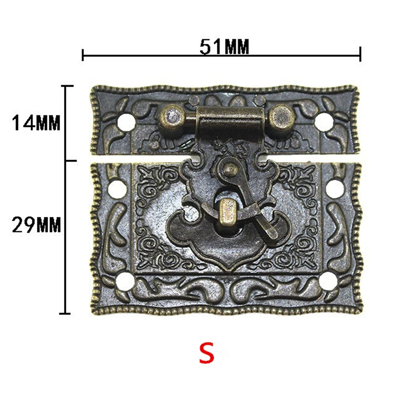 S/M креативный чемодан с защелкой замок для деревянного ящика бронзовый тон