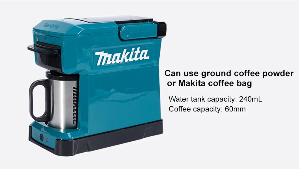 Япония Makita Беспроводная Кофеварка DCM501 перезаряжаемая кофемашина 18 в уличная удобная в переноске Рабочая кофемашина 12 в 250 мл