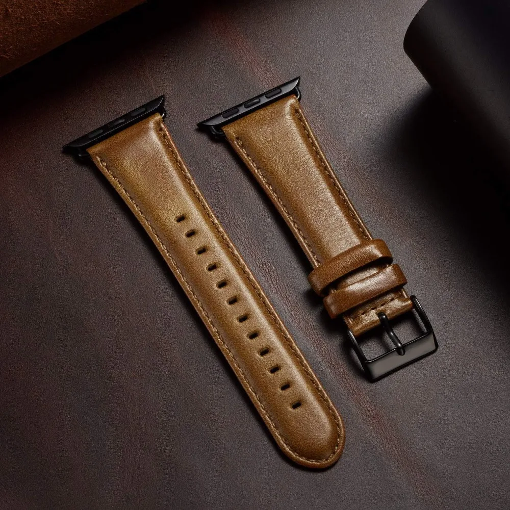 Ремешок кожаный для Apple Watch SE Band 44 мм 40 42 38 Series 6 5 4 3 2 1|Ремешки часов| |