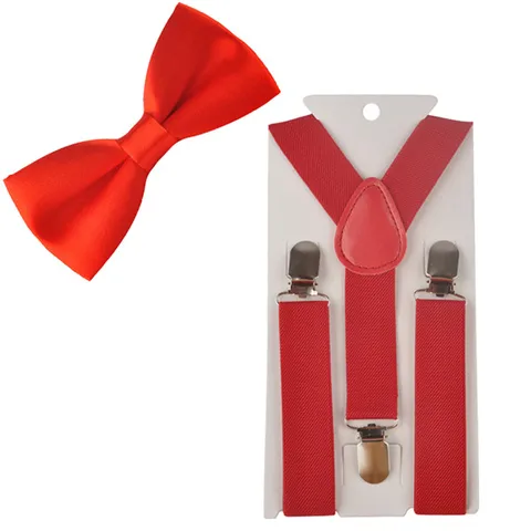 2 шт., разноцветные подтяжки для мальчиков, галстук-бабочка, легко носить для мальчиков, TR0003