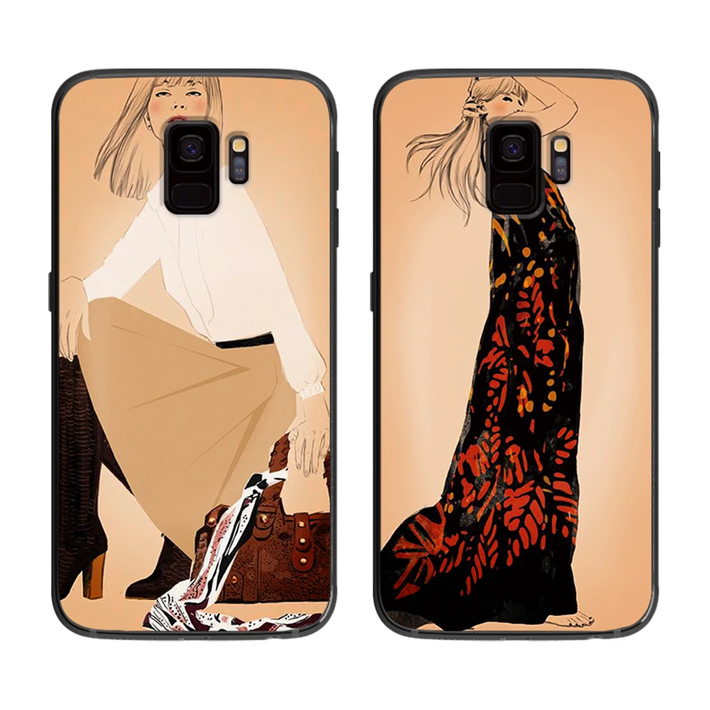 Сексуальная красота ананас одежда длинные волосы мягкий чехол для телефона Samsung