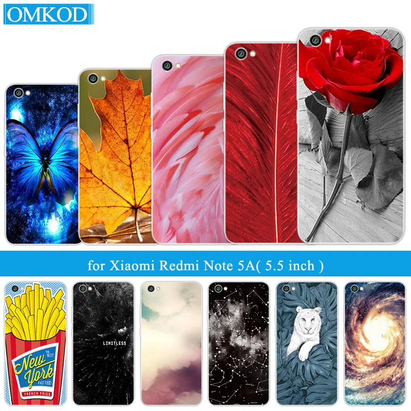 Чехол из ТПУ для Xiaomi Redmi Примечание 5A мягкий силиконовый чехол телефона черный