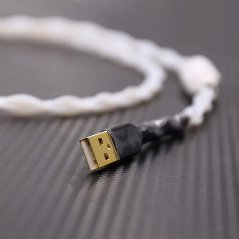 Чистый серебряный декодер hifi fever USB(A-B) Линейный DAC кабель для передачи данных 1 м аудио usb hifi кабель
