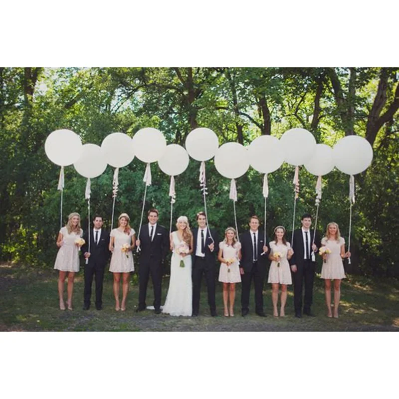 Набор из 10 белых огромных 36 дюймовых воздушных шаров латексных больших для