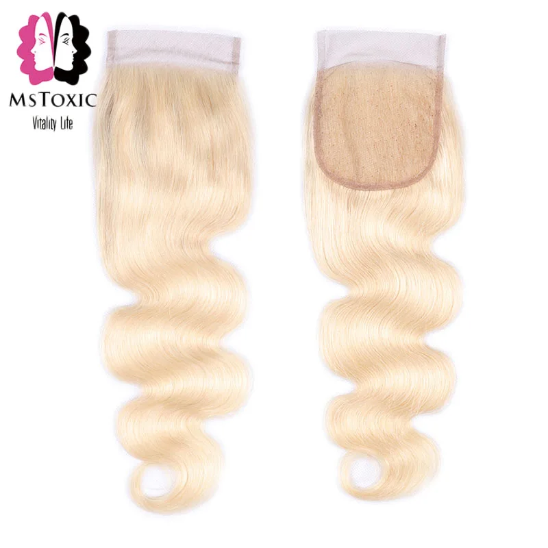 Body Wave 613 Blonde Bundles With Closure European Human Hair MsToxi Remy Honey | Шиньоны и парики