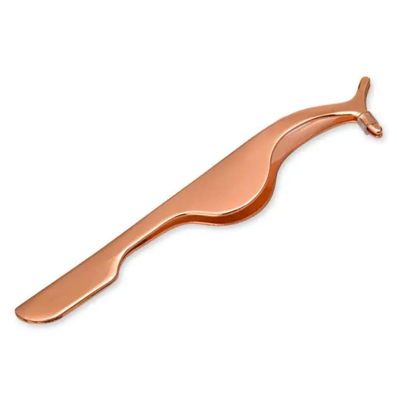

Rose Gold Eyelash Dressing Clip Tweezers False Eyelash Install Assistant Beauty Eye Makeup Accessories