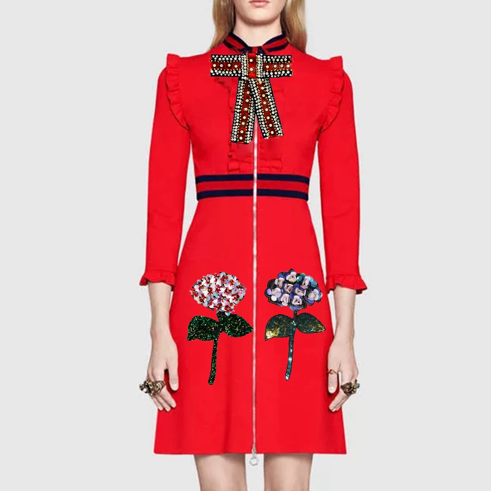 1 комплект сделай сам вышивка бисером жемчуг бант нашивки блестки 3D цветок