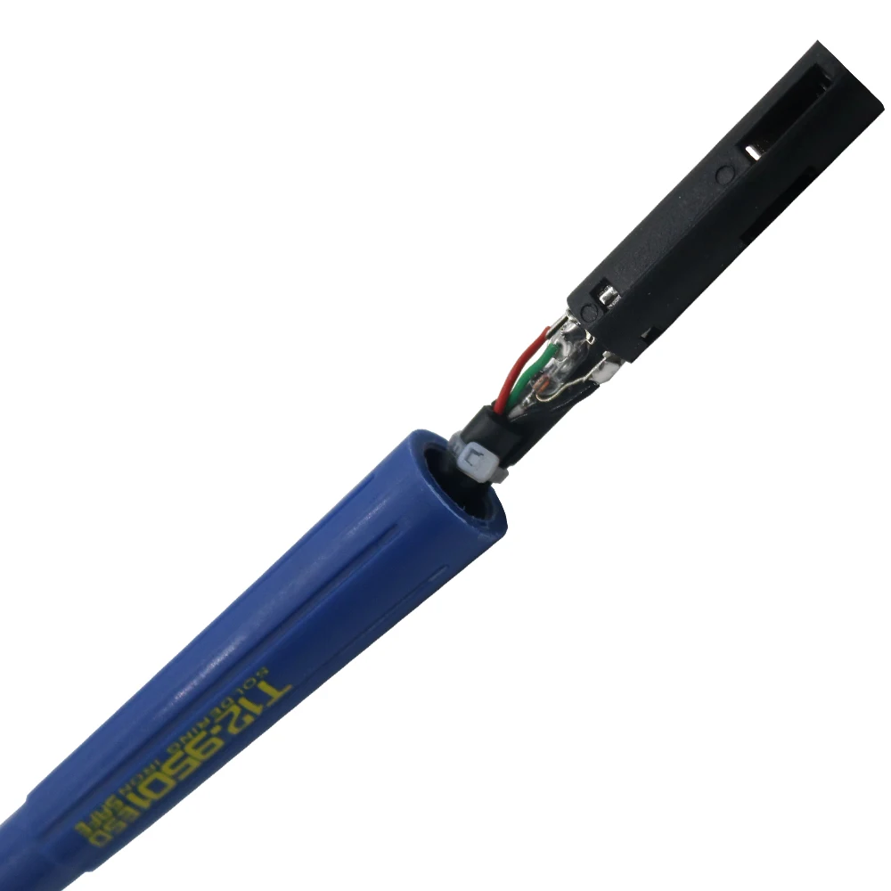 Голубая пластиковая ручка T12 9501 6C/4C для паяльной станции OLED STM32/STC готовая