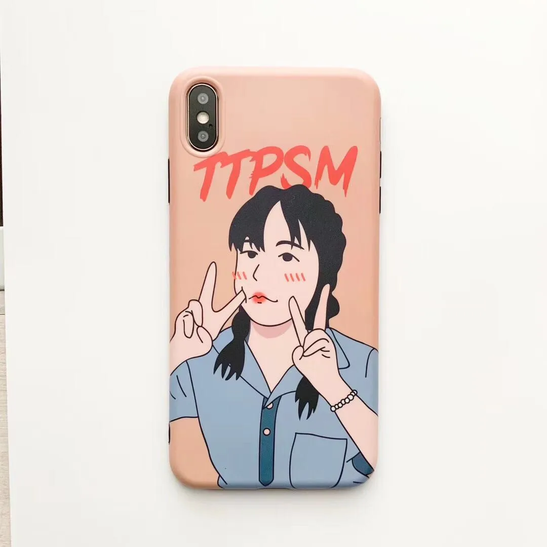 fashion funny Girl phone case for iPhone 6 6s 7 8 plus X XS XR max Cover Cute chic IMD soft shell cases capa |