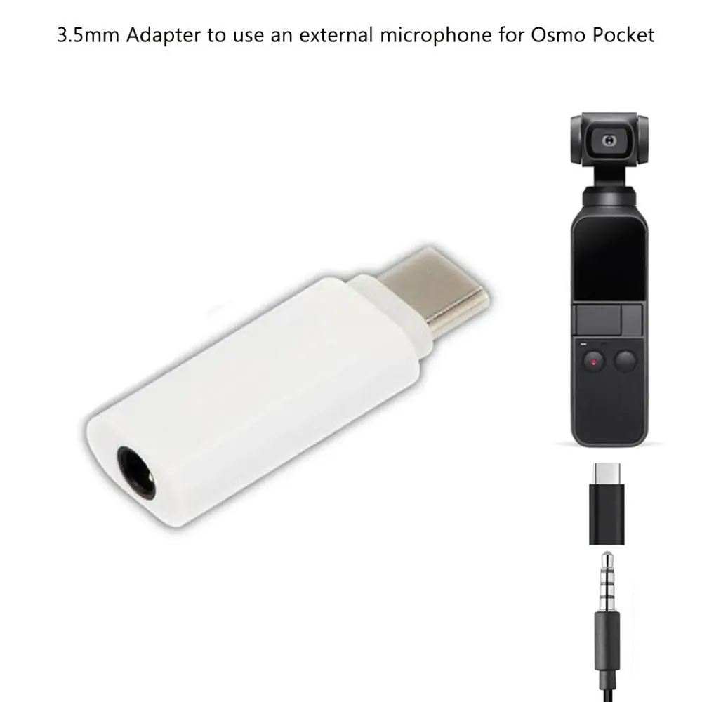 B Тип C USB C до 3,5 мм аудио адаптер для внешнего микрофона для Osmo Pocket 3,5 мм аудио разъем для наушников микрофонный адаптер USB-C звук - Название цвета: B